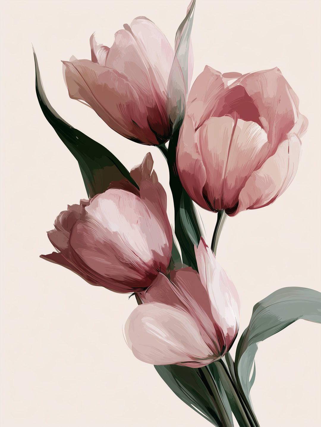 Rosa Tulpen in Blüte Dopamin – Wandkunst