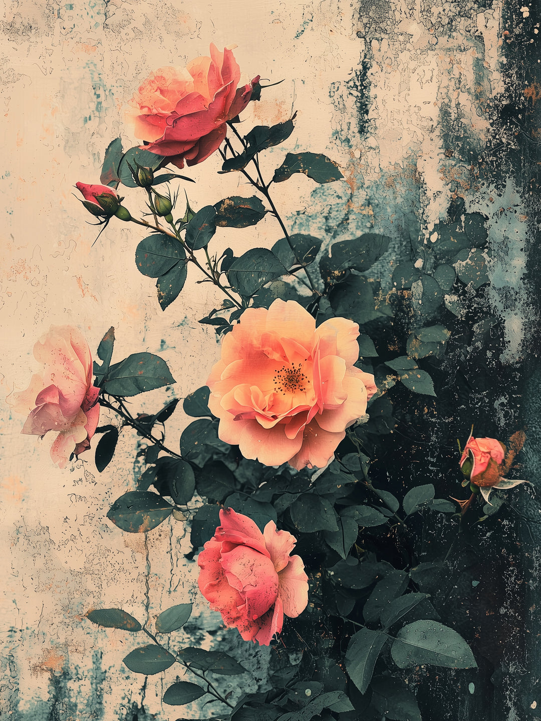 Rosen im Vintage-Look Vintage – Wandkunst