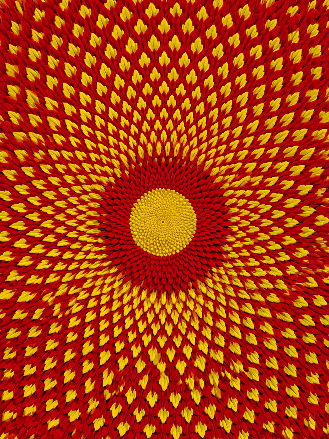 Goldenes Blütenrad psychedelisch Leinwandbild – Leinwandbild