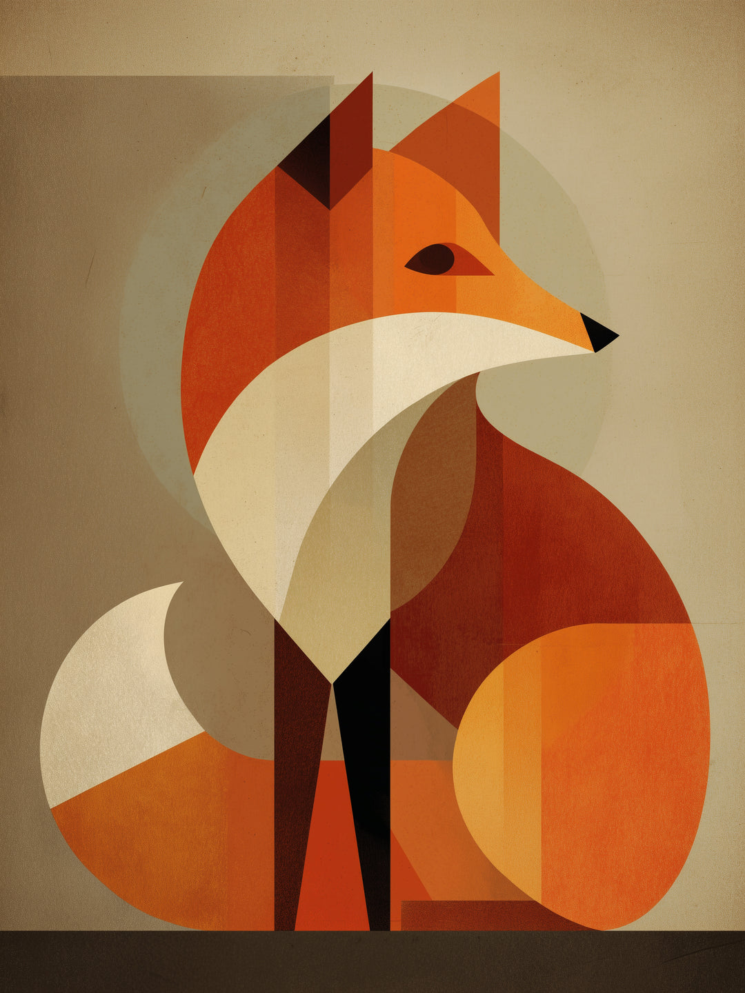 Ruhender Fuchs  – Wandkunst