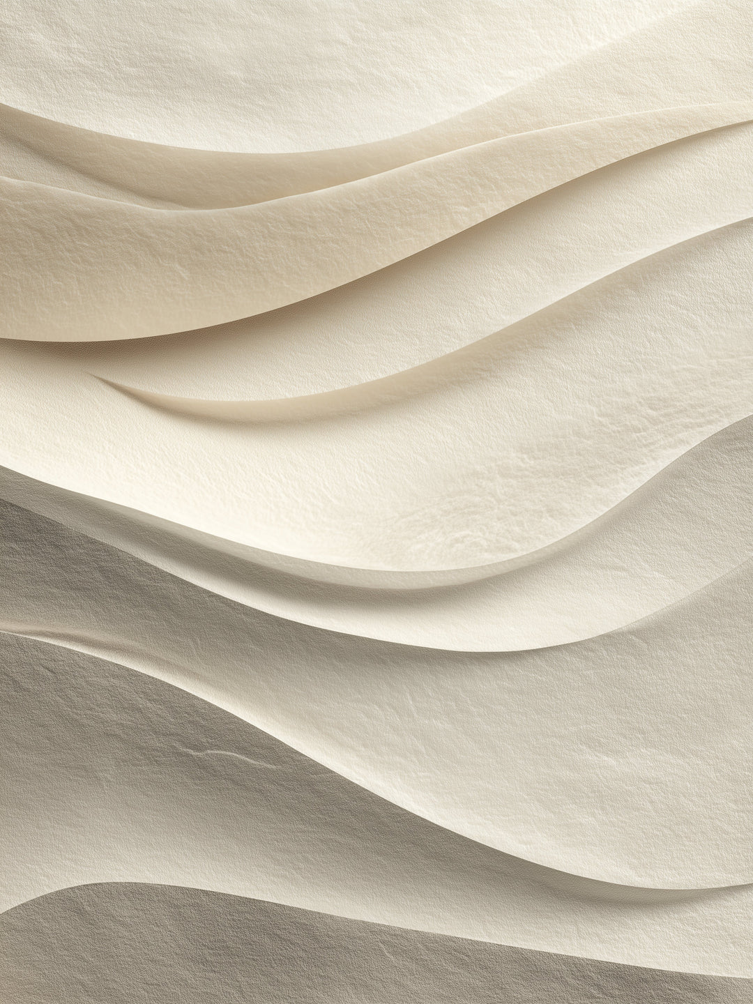 Sandfarbene Papierwellen abstrakt – Wandkunst