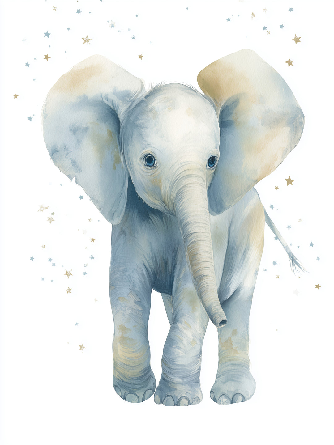 Sanfter Elefant Aquarell  – Wandkunst