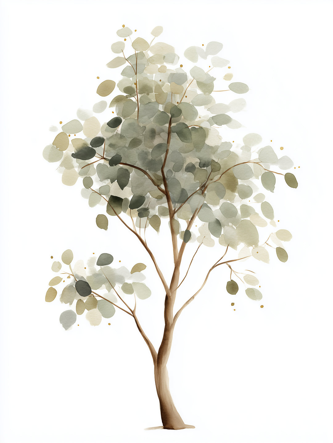 Sanfter Eukalyptusbaum Aquarell  – Wandkunst