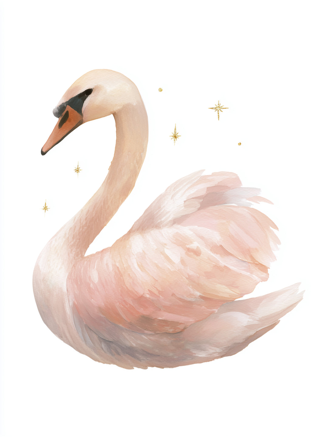 Sanfter Schwan Aquarell  – Wandkunst