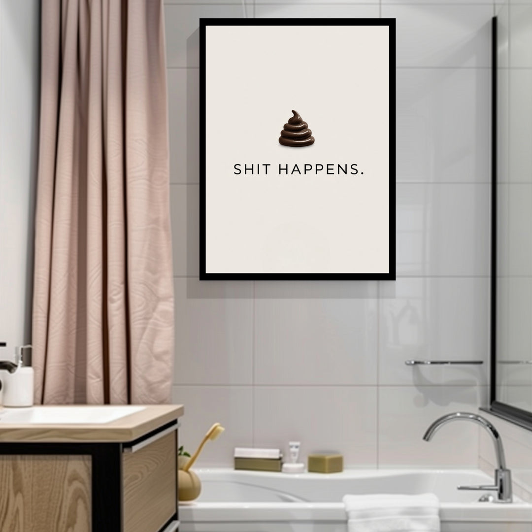 Schriftzug Shit Happens Poster abstrakt – mattes Kunstdruck-Papier – Ansicht 4