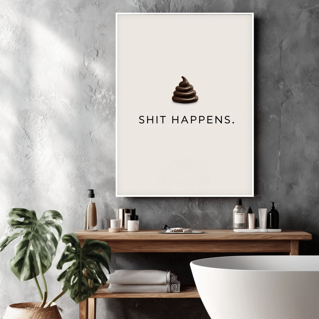 Schriftzug Shit Happens Poster abstrakt – mattes Kunstdruck-Papier – Ansicht 3