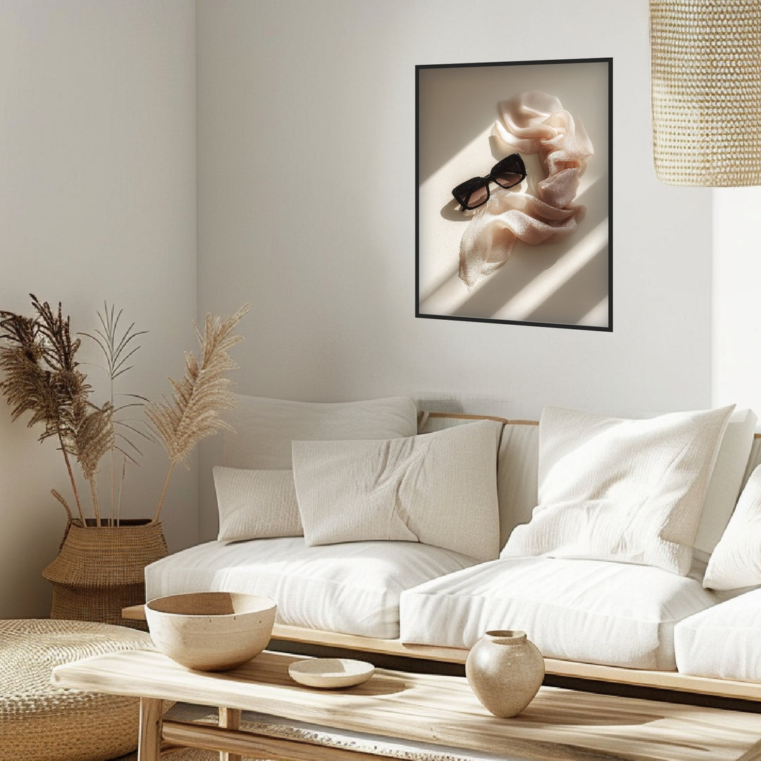 Eleganz im Licht Poster schwarz weiß – mattes Kunstdruck-Papier – Ansicht 4