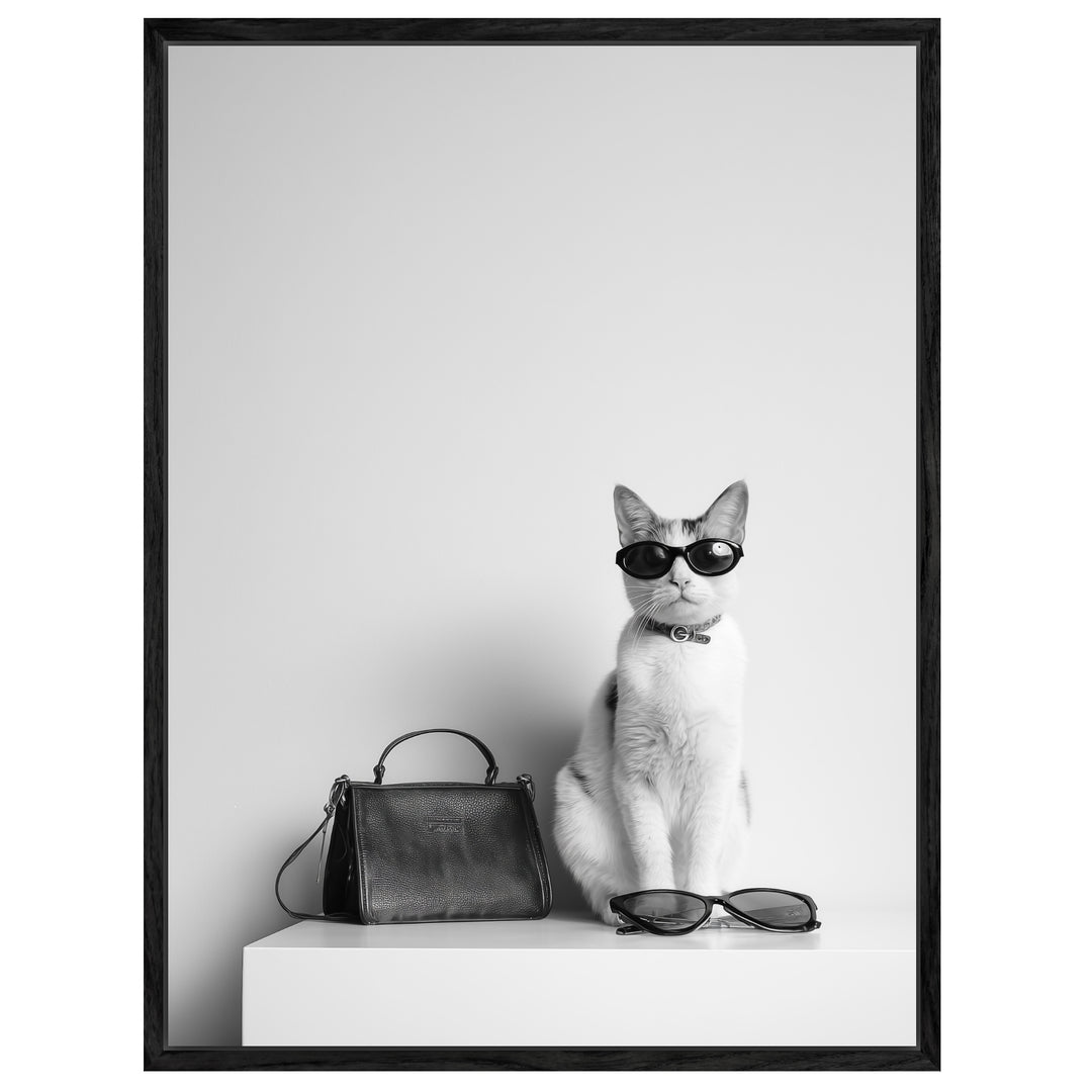Designer Katze Leinwandbild abstrakt – Leinwand auf Holzrahmen – Ansicht 4