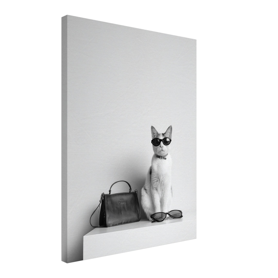 Designer Katze Leinwandbild abstrakt – Leinwand auf Holzrahmen – Ansicht 2