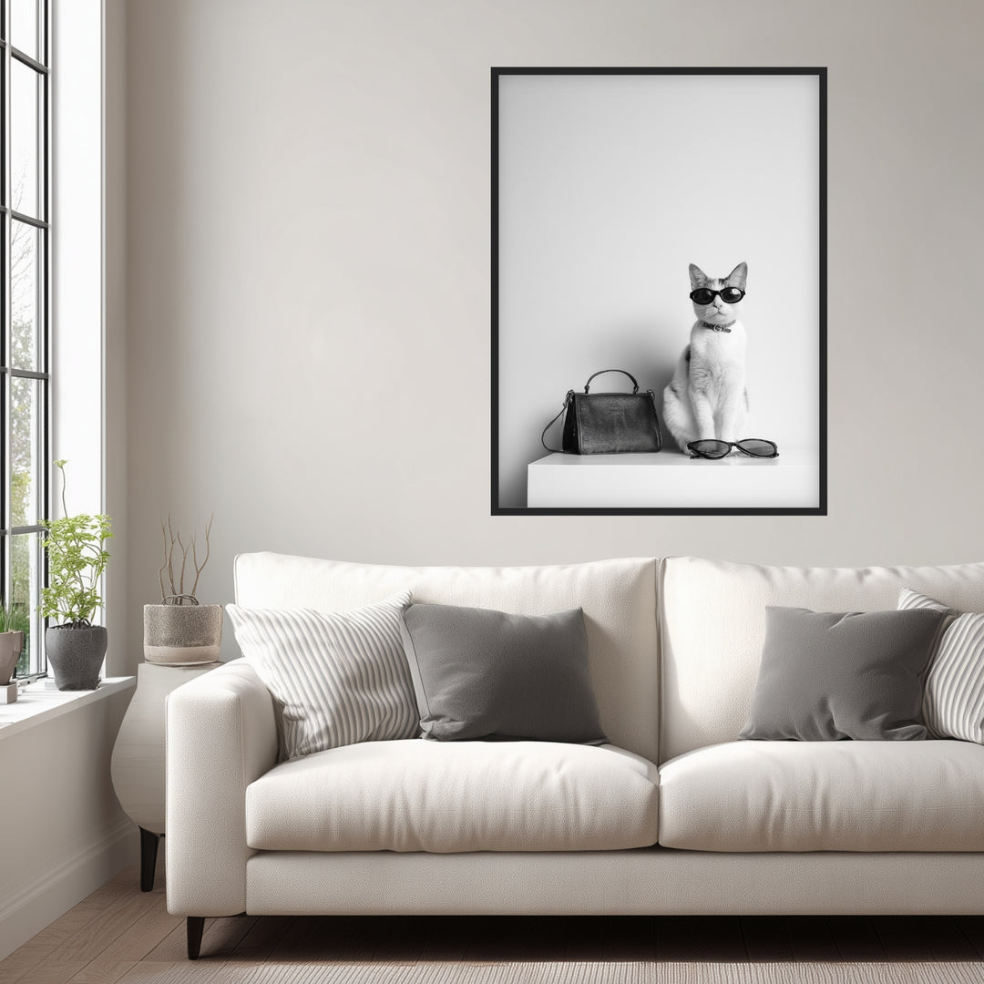 Designer Katze Poster abstrakt – mattes Kunstdruck-Papier – Ansicht 3