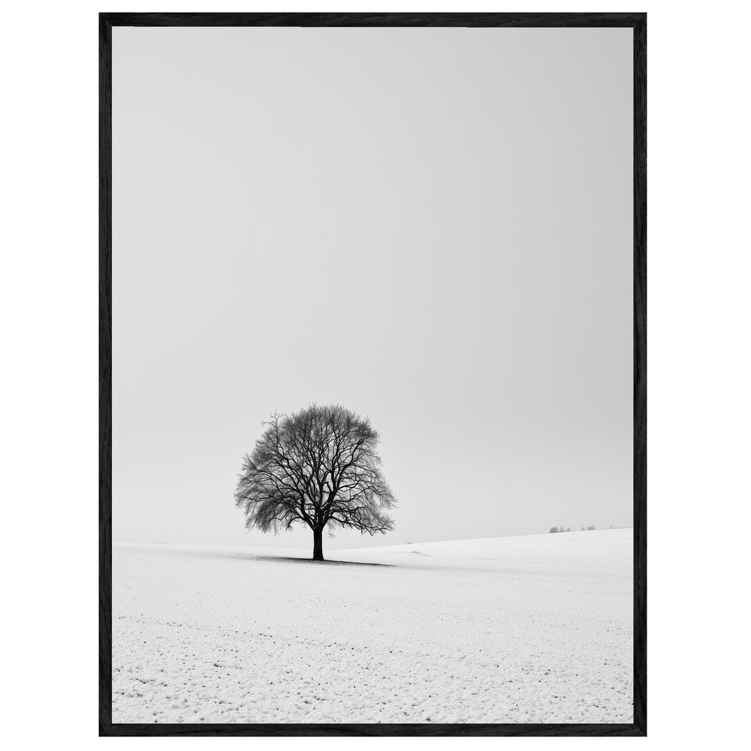 Einsamer Baum im Schnee Leinwandbild – Leinwandbild