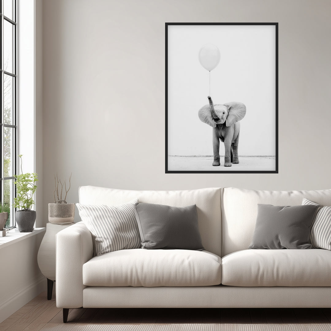 Elefant mit Ballon Poster abstrakt – mattes Kunstdruck-Papier – Ansicht 3