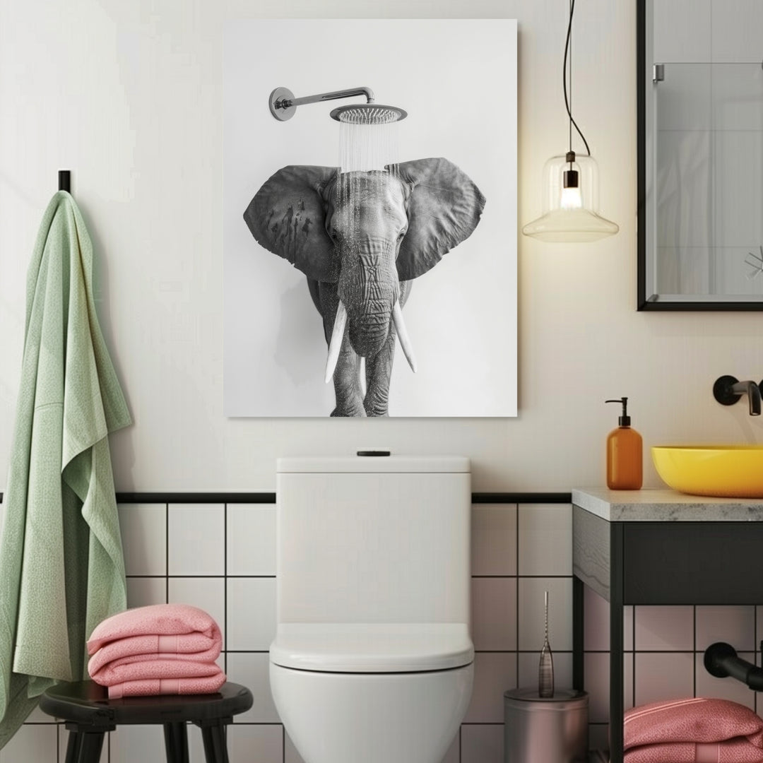 Elefant unter Dusche Poster abstrakt – mattes Kunstdruck-Papier – Ansicht 4