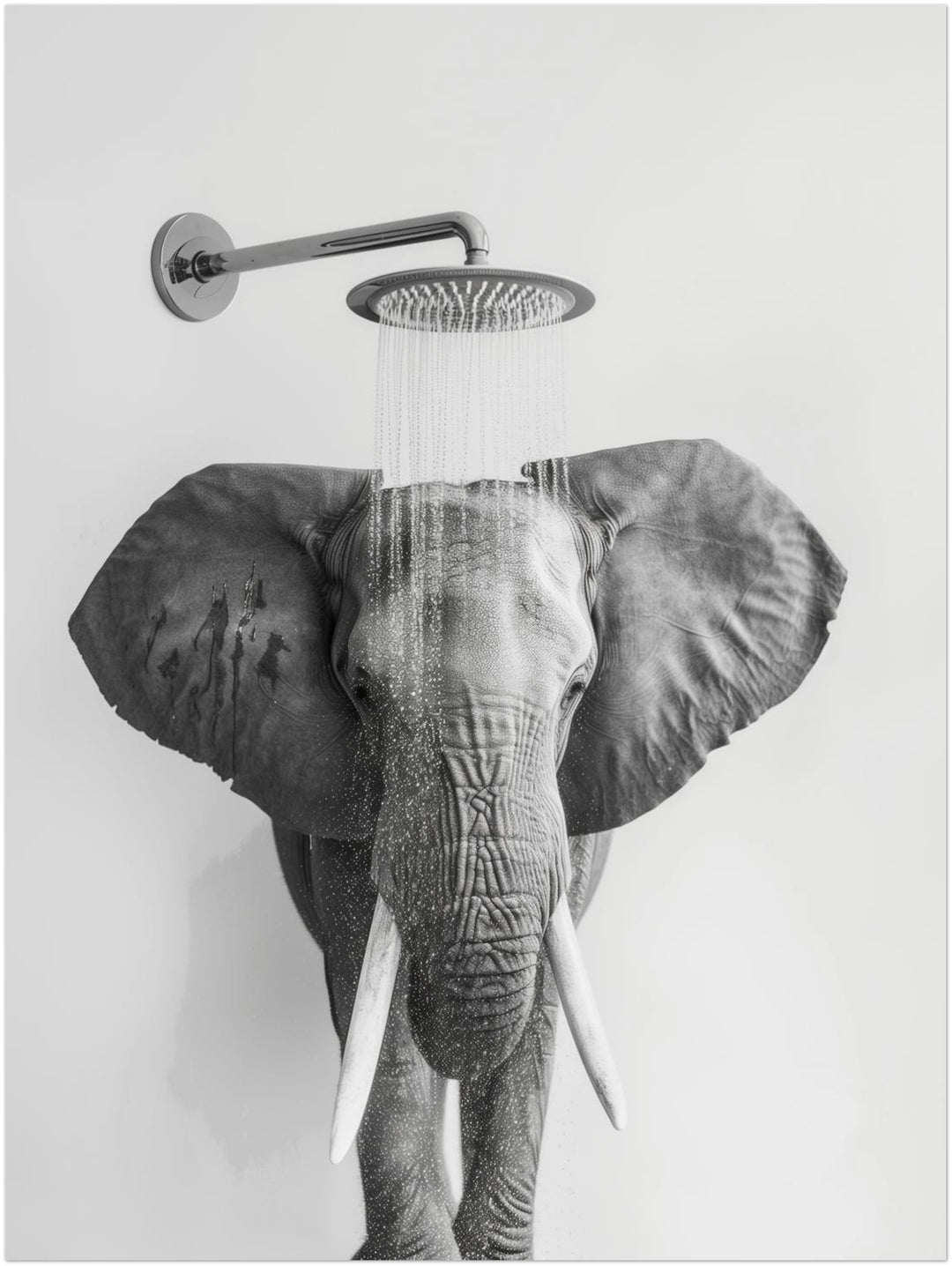 Elefant unter Dusche abstrakt – Wandkunst
