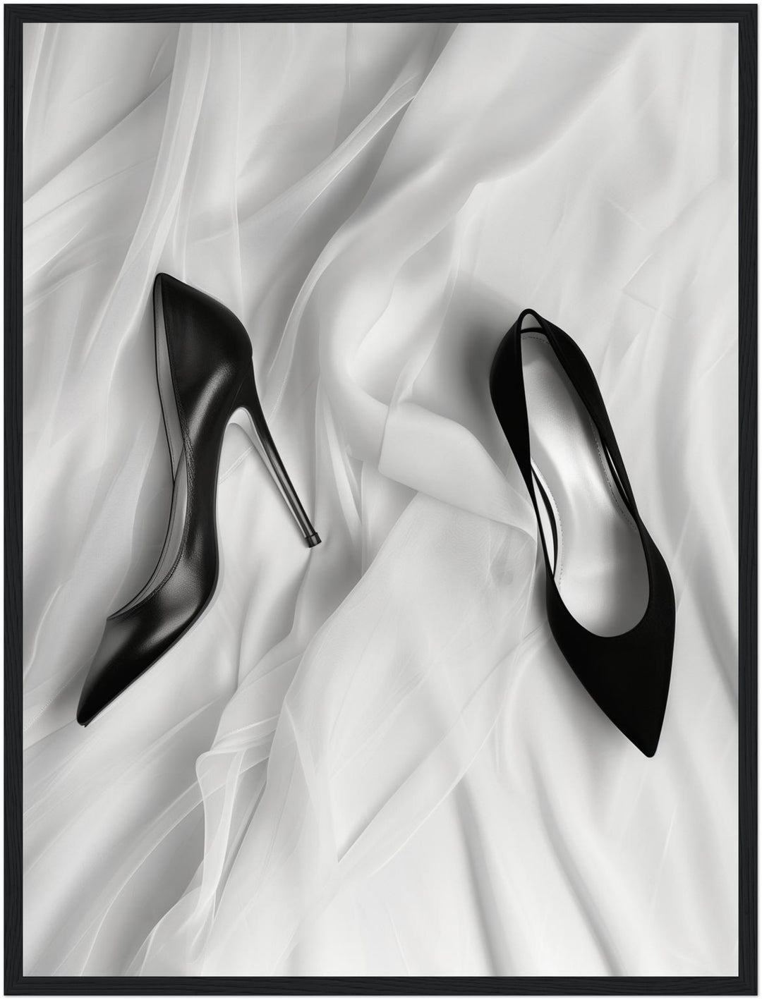 Schwarze High Heels Poster schwarz weiß – mattes Kunstdruck-Papier – Ansicht 5