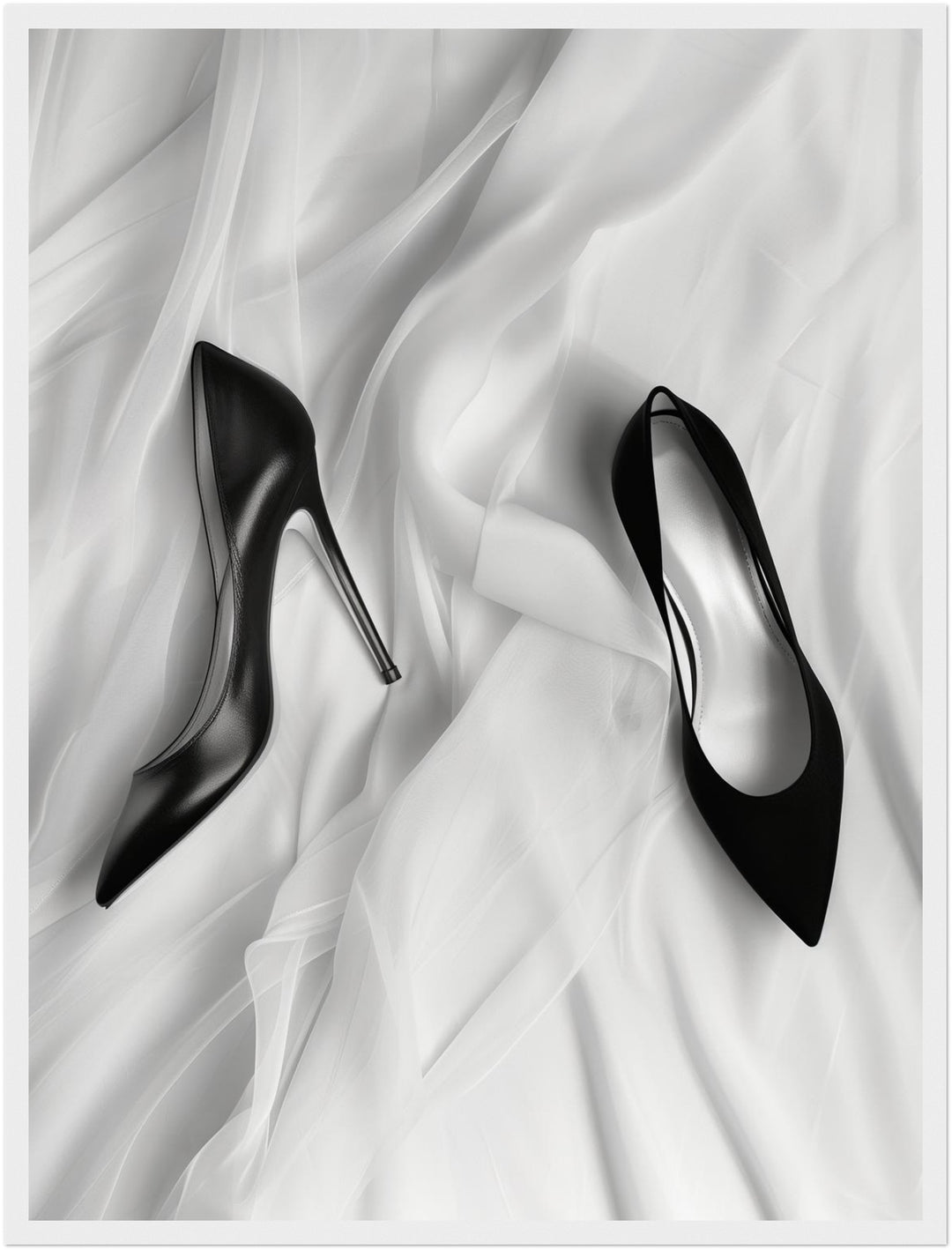 Schwarze High Heels Poster schwarz weiß – mattes Kunstdruck-Papier – Ansicht 6