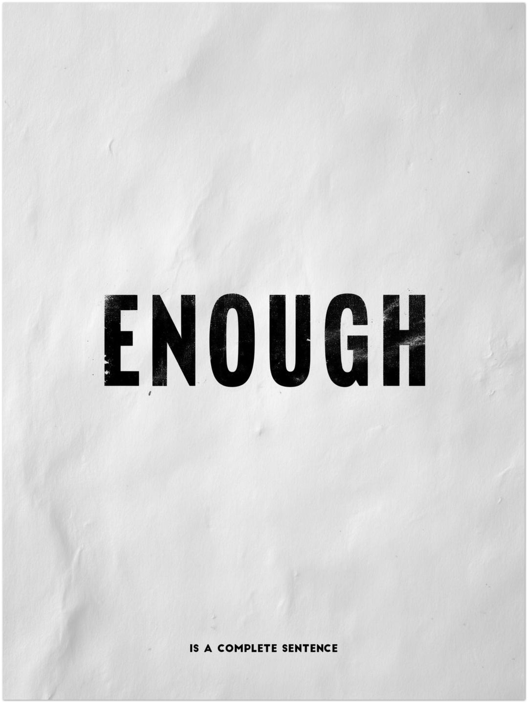 Enough Typografie abstrakt – Wandkunst