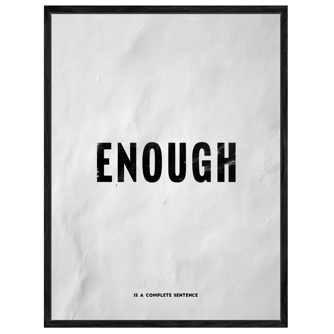 Enough Typografie Leinwandbild abstrakt – Leinwand auf Holzrahmen – Ansicht 4