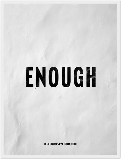 Enough Typografie Poster