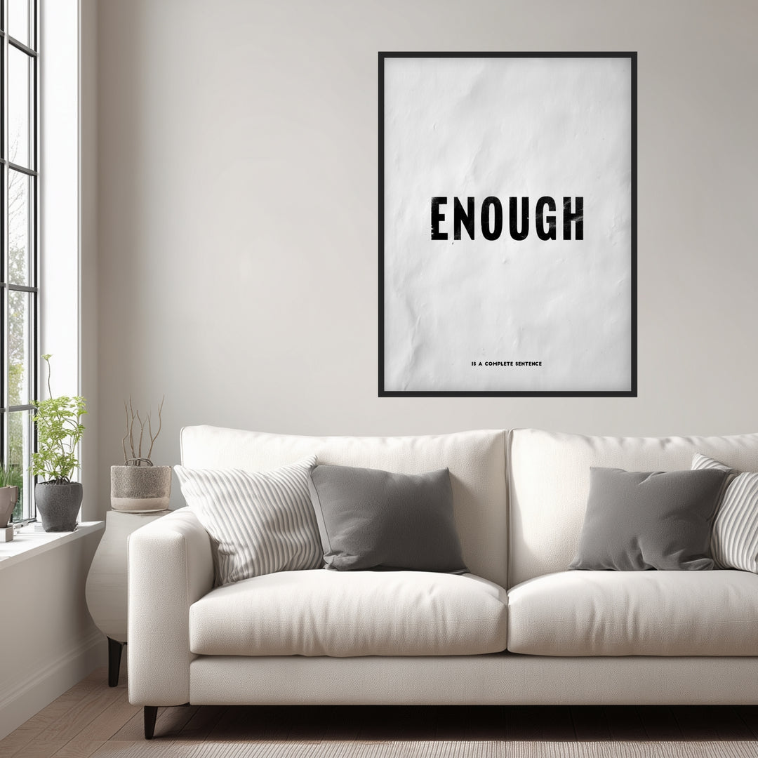 Enough Typografie Poster abstrakt – mattes Kunstdruck-Papier – Ansicht 3