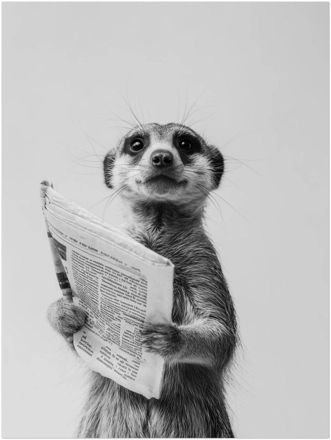 Erdmännchen mit Zeitung abstrakt – Wandkunst