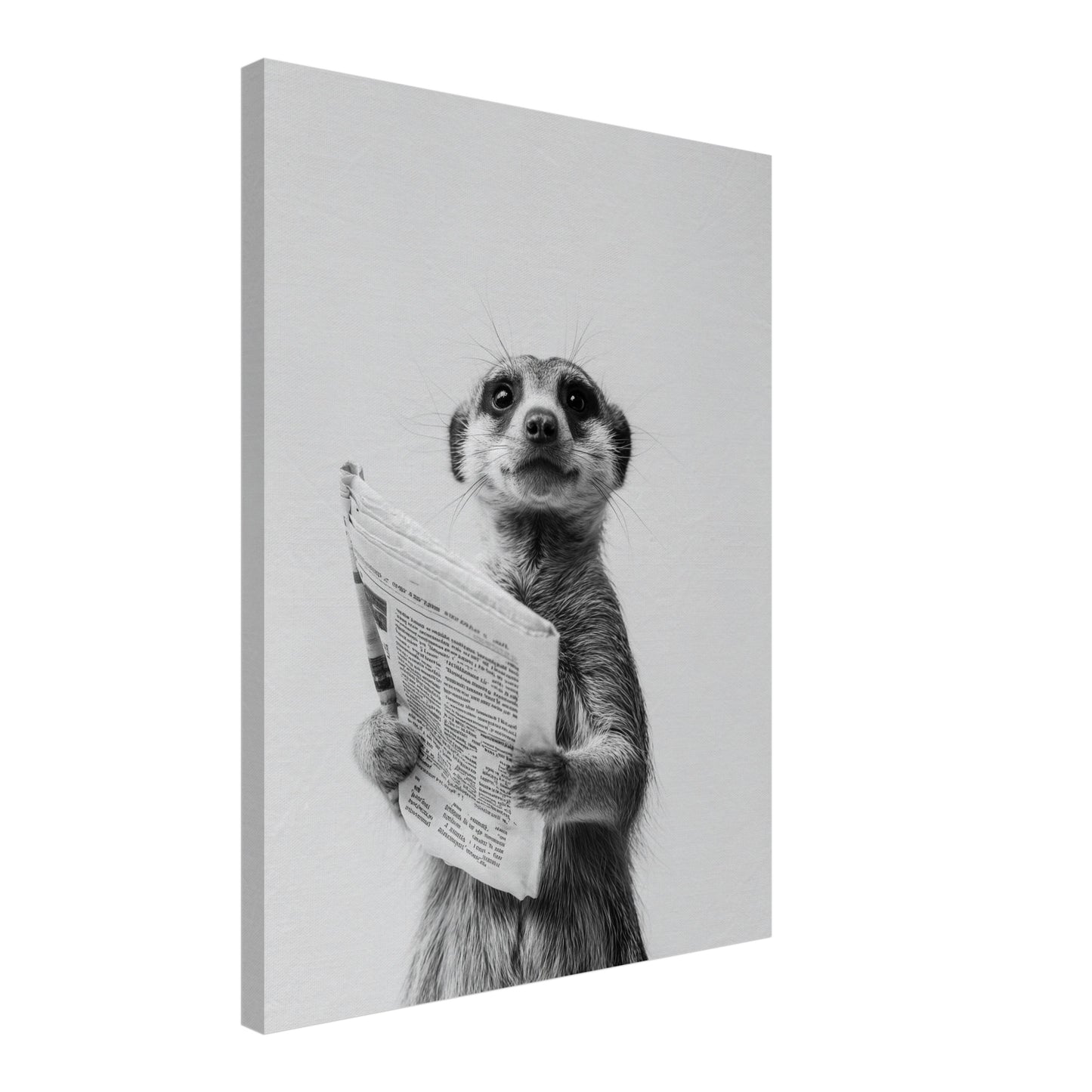 Erdmännchen mit Zeitung Leinwandbild
