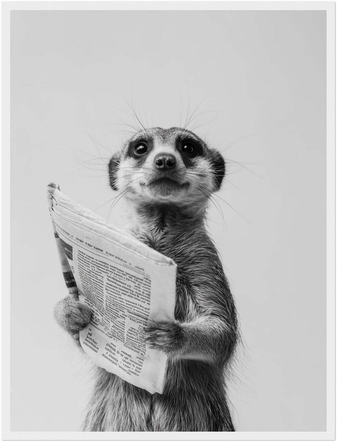 Erdmännchen mit Zeitung Poster abstrakt – mattes Kunstdruck-Papier – Ansicht 6