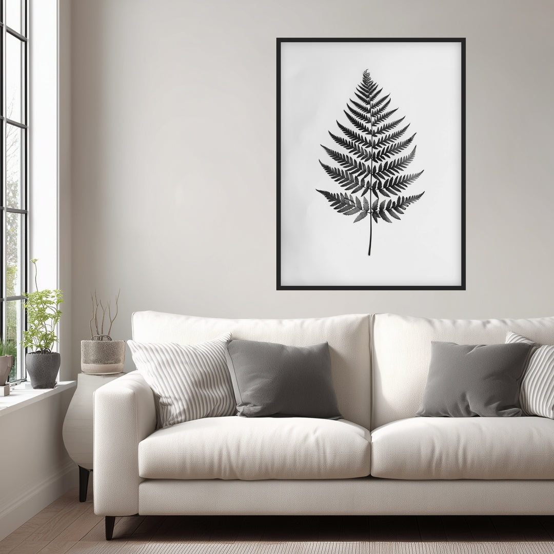 Farnblatt Silhouette Poster abstrakt – mattes Kunstdruck-Papier – Ansicht 3