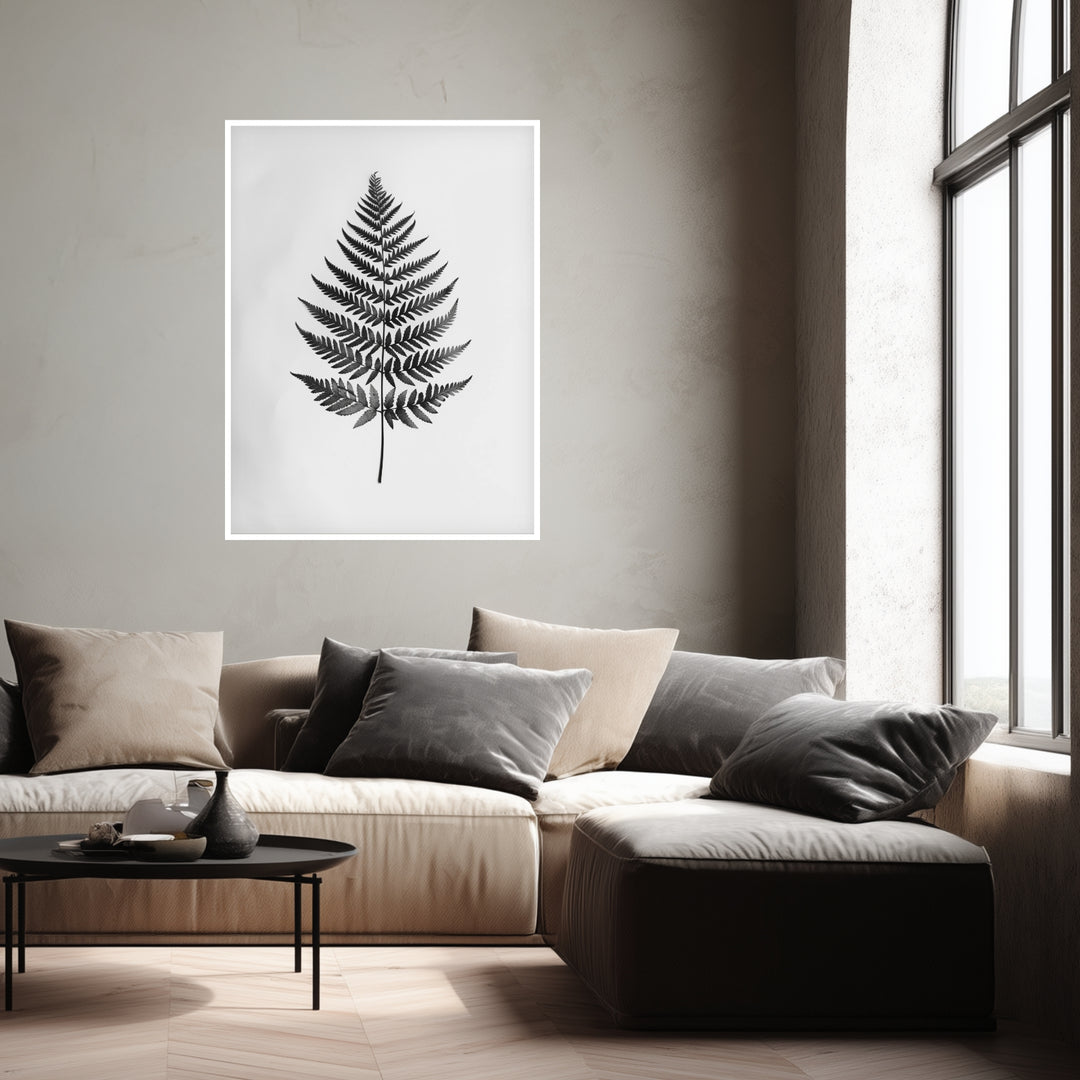 Farnblatt Silhouette Poster abstrakt – mattes Kunstdruck-Papier – Ansicht 4