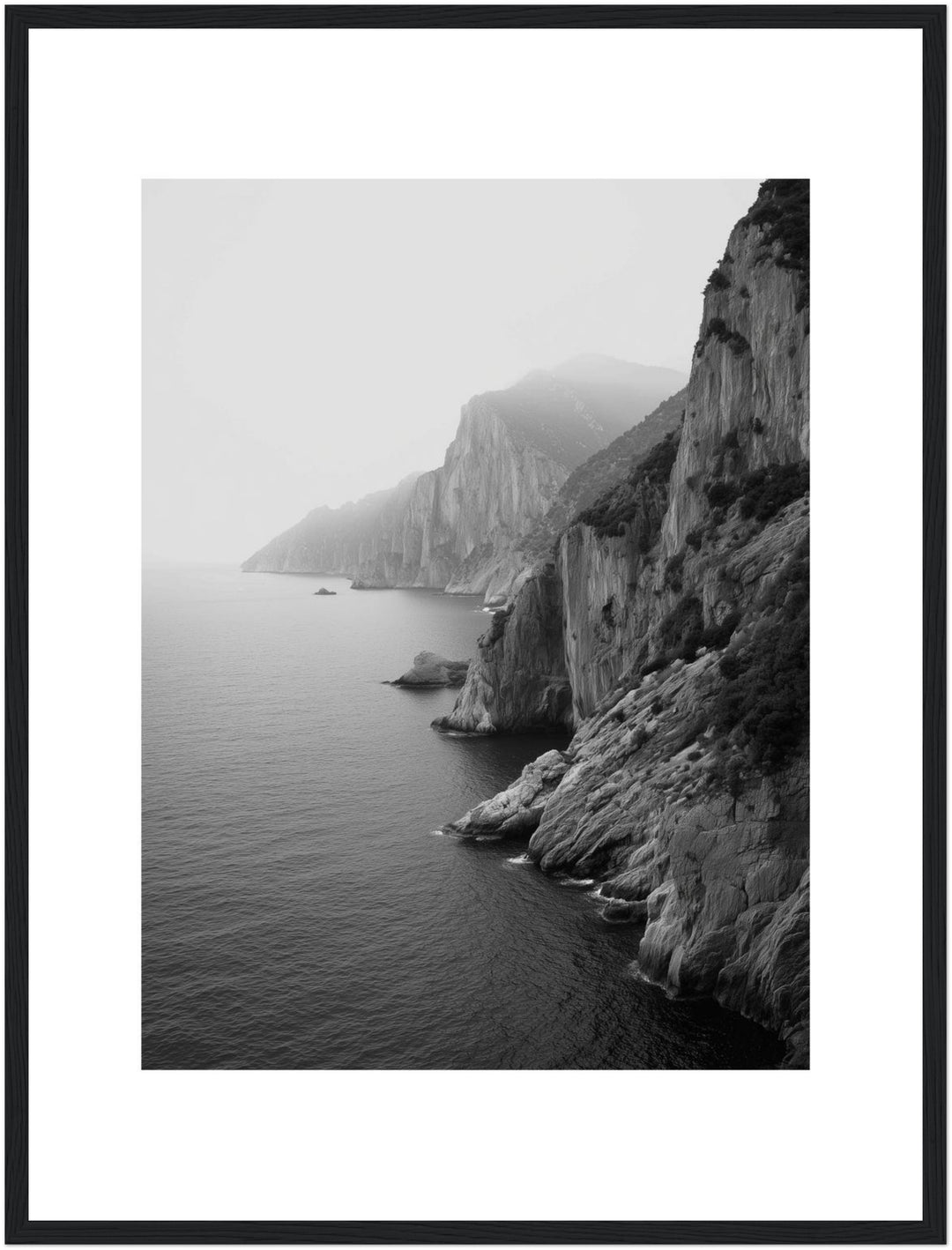 Felsküste Poster schwarz weiß – mattes Kunstdruck-Papier – Ansicht 5