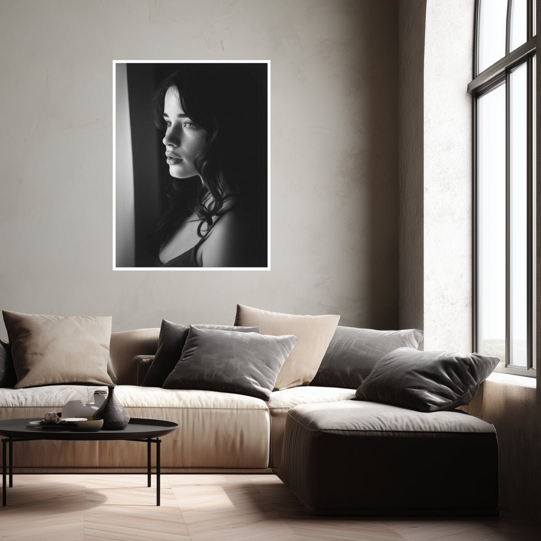 Frau am Fenster Poster abstrakt – mattes Kunstdruck-Papier – Ansicht 3