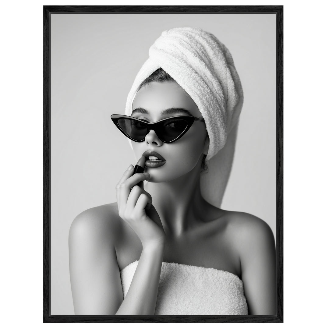 Frau mit Handtuch-Turban Leinwandbild – Leinwandbild