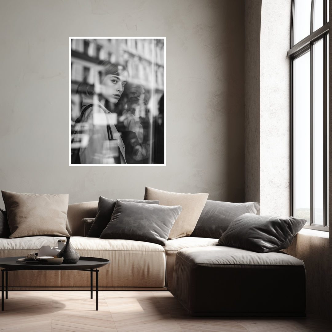Im Augenblick Poster schwarz weiß – mattes Kunstdruck-Papier – Ansicht 4