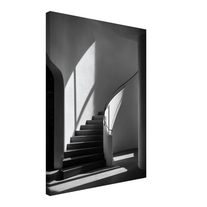 Geschwungene Treppe Licht Leinwandbild