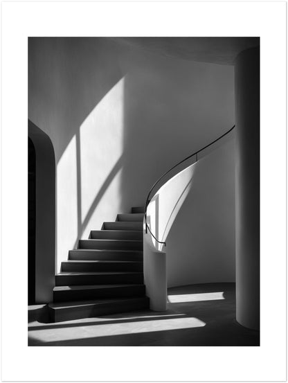 Geschwungene Treppe Licht Poster
