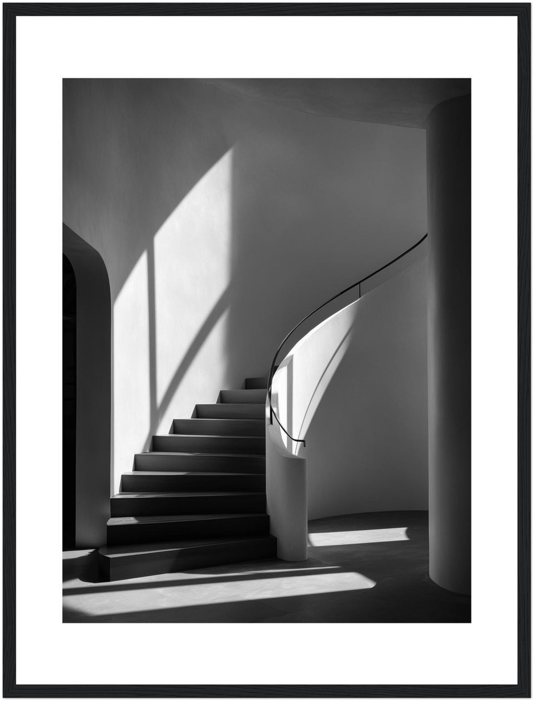 Geschwungene Treppe Licht Poster abstrakt – mattes Kunstdruck-Papier – Ansicht 5