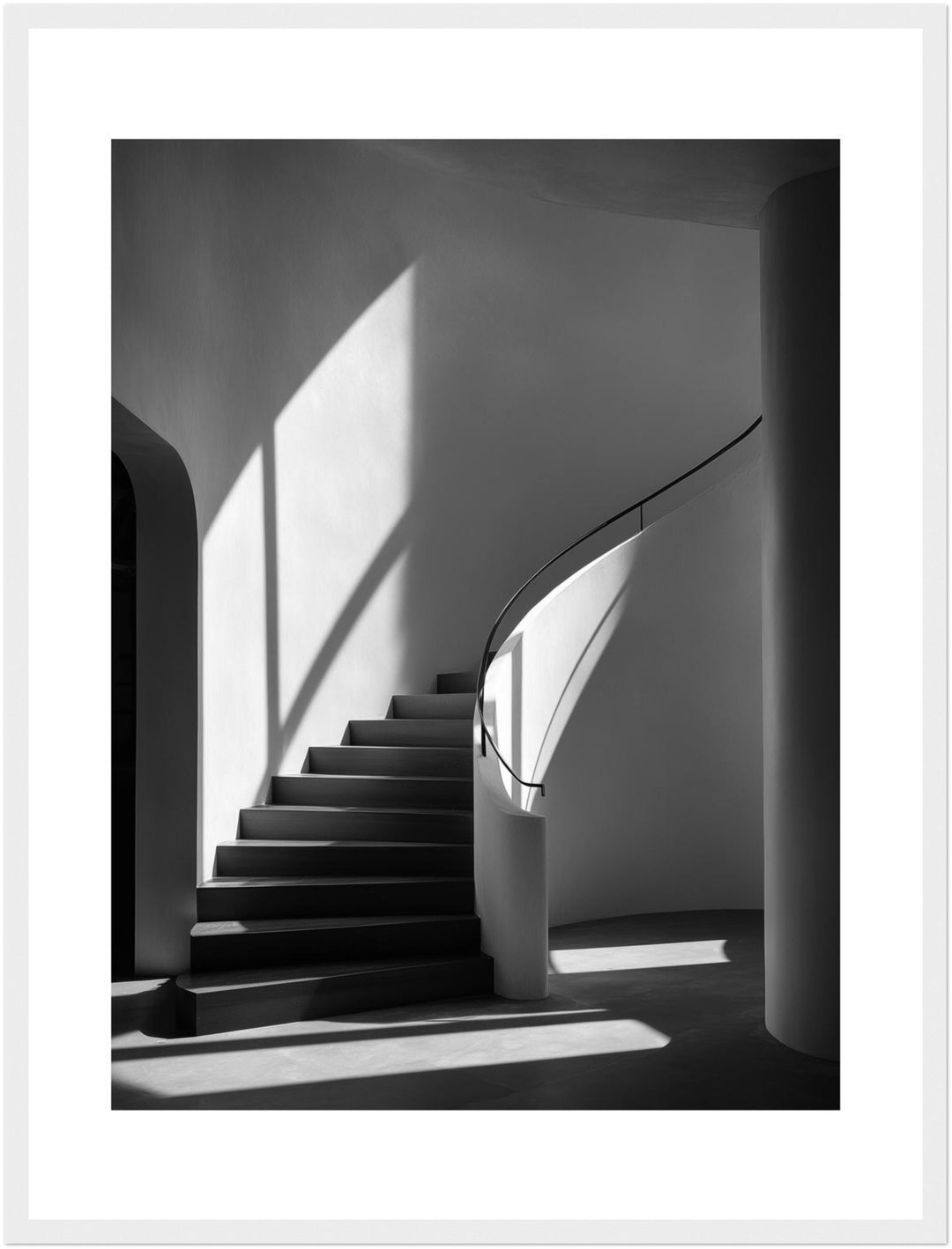 Geschwungene Treppe Licht Poster abstrakt – mattes Kunstdruck-Papier – Ansicht 6