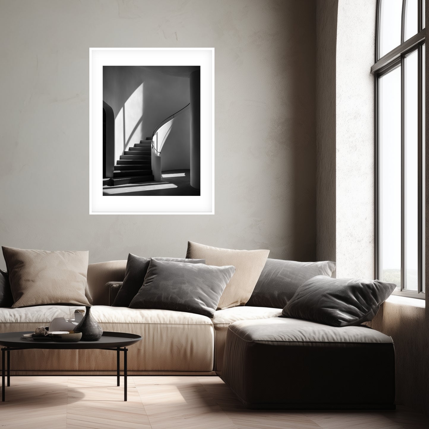 Geschwungene Treppe Licht Poster