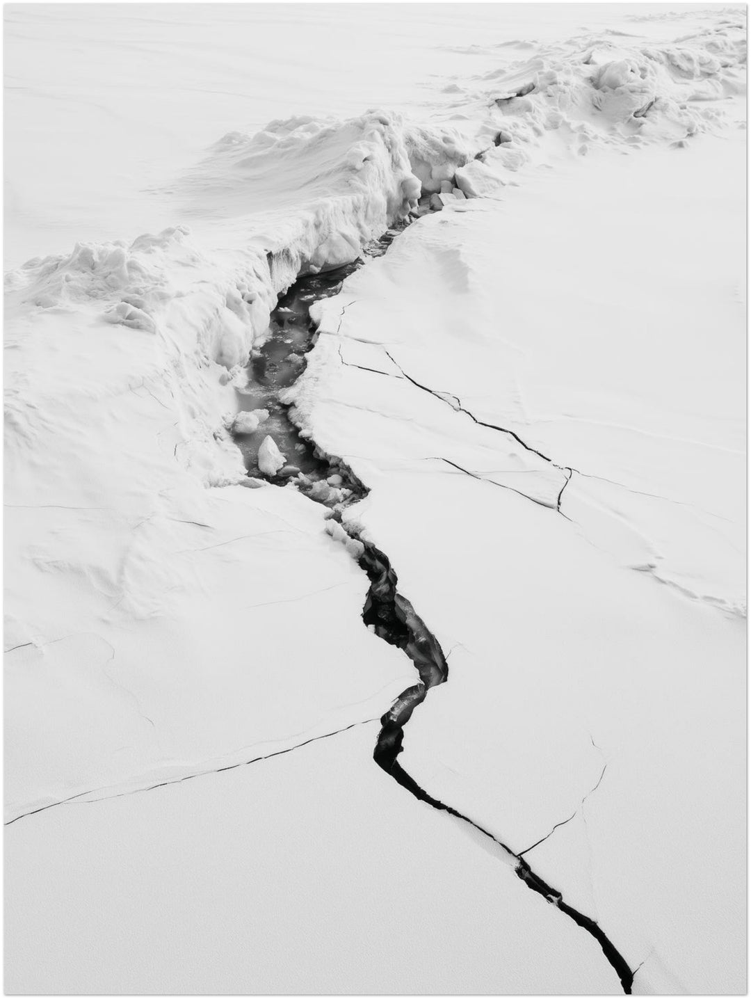 Riss im Eis Leinwandbild – Ohne Rahmen – Produktfoto
