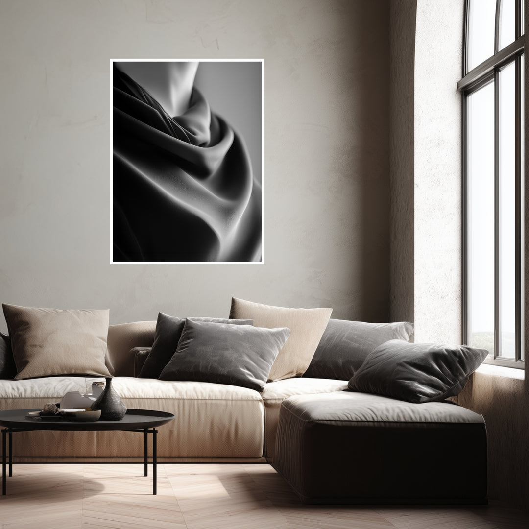 Halstuch Poster schwarz weiß – mattes Kunstdruck-Papier – Ansicht 4