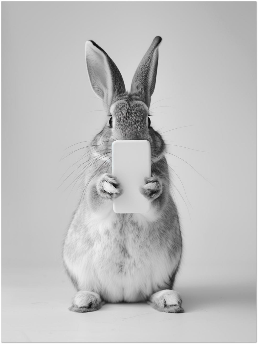 Hase Handy schwarz weiß – Wandkunst