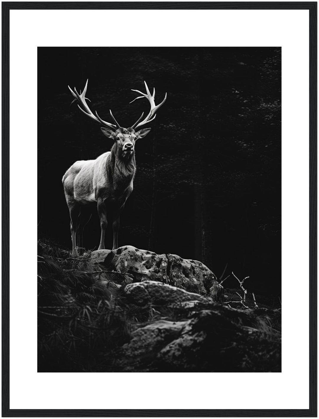 Hirsch auf Felsen Poster abstrakt – mattes Kunstdruck-Papier – Ansicht 6