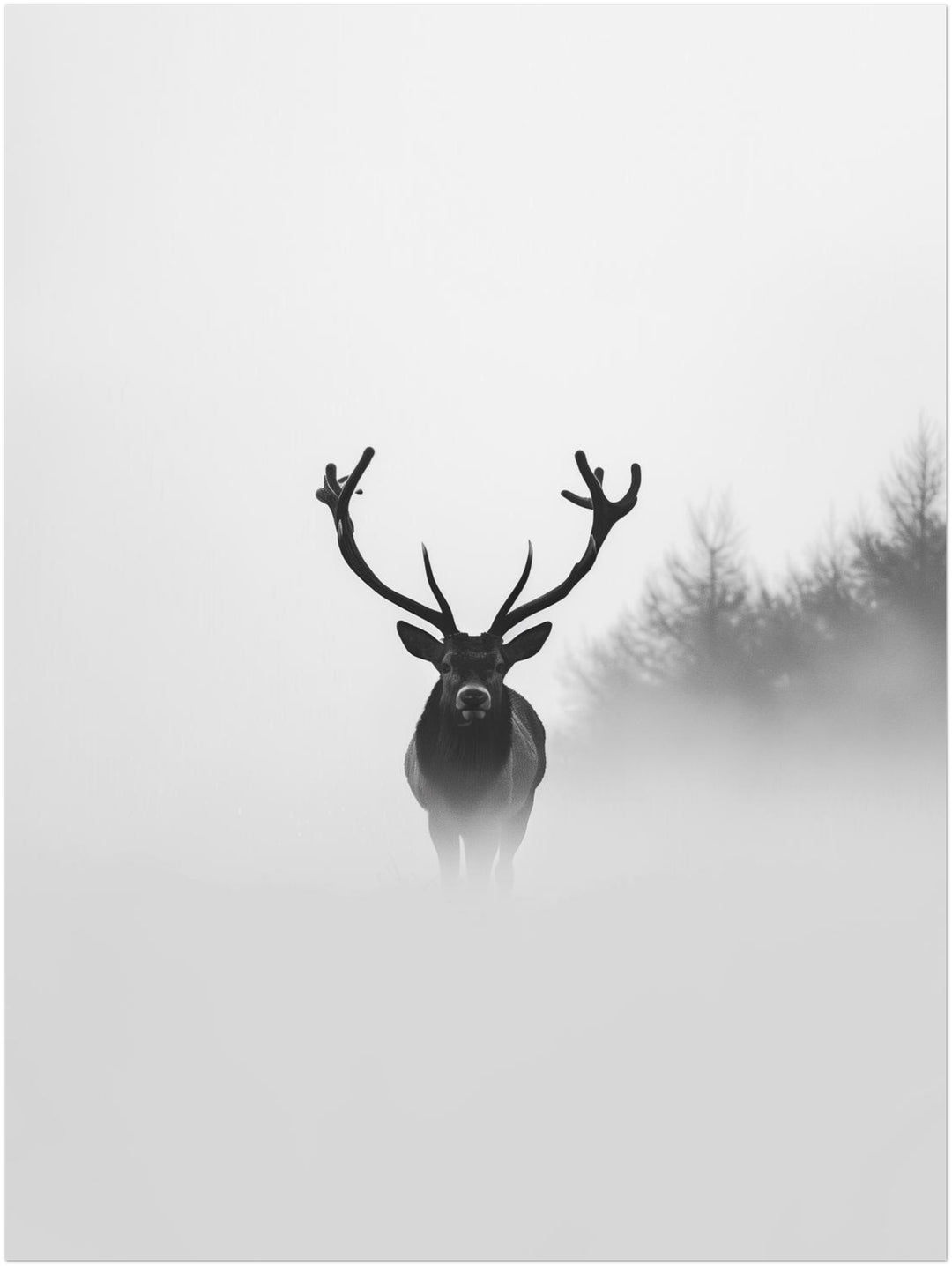 Hirsch im Nebel abstrakt – Wandkunst