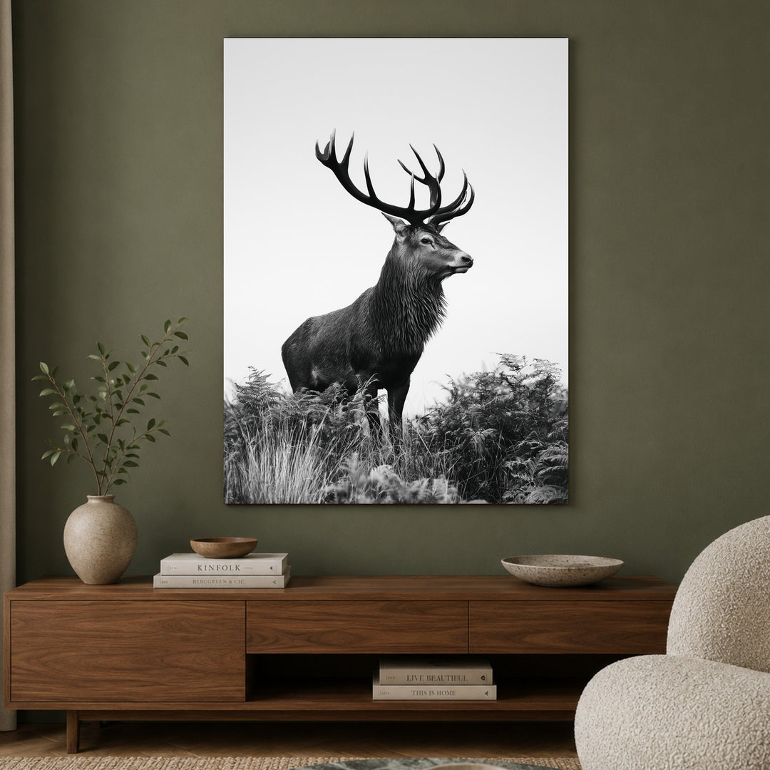 Hirsch im Nebellicht Poster – Ohne Rahmen – Produktfoto