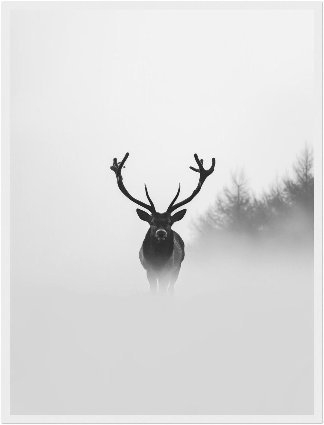 Hirsch im Nebel Poster abstrakt – mattes Kunstdruck-Papier – Ansicht 5