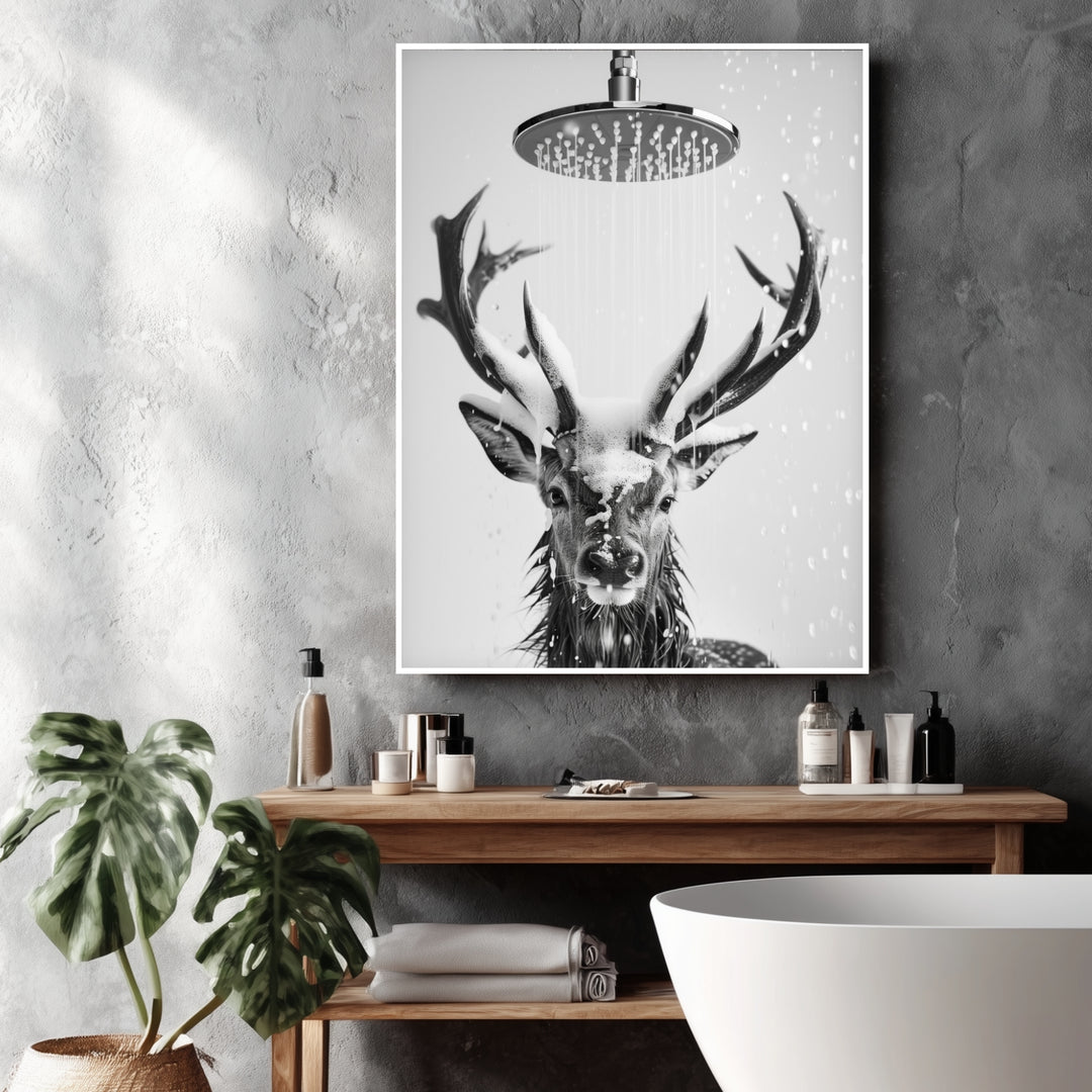 Hirsch unter Dusche Poster abstrakt – mattes Kunstdruck-Papier – Ansicht 4