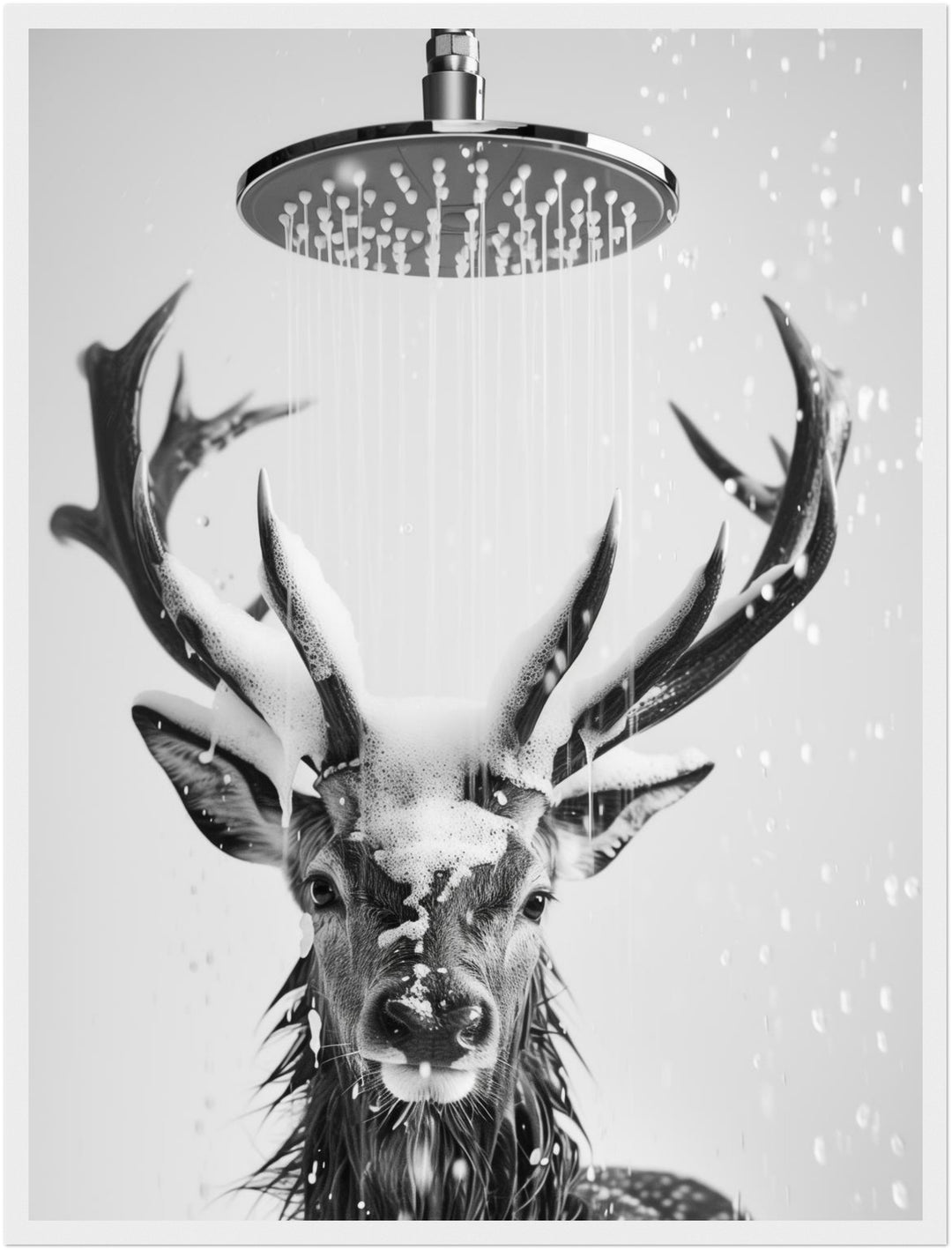 Hirsch unter Dusche Poster abstrakt – mattes Kunstdruck-Papier – Ansicht 2