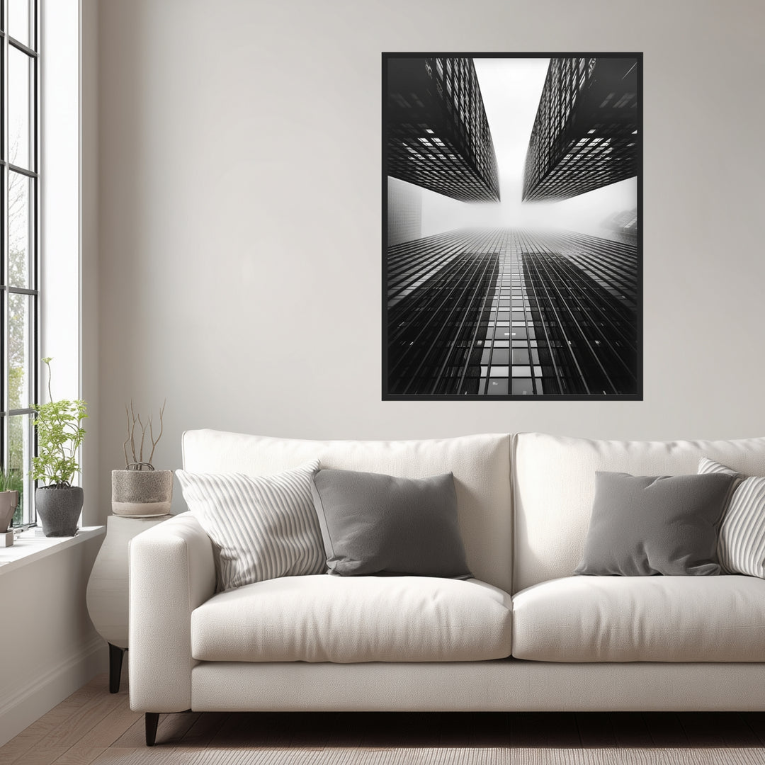 Hochhäuser im Nebel Poster abstrakt – mattes Kunstdruck-Papier – Ansicht 4