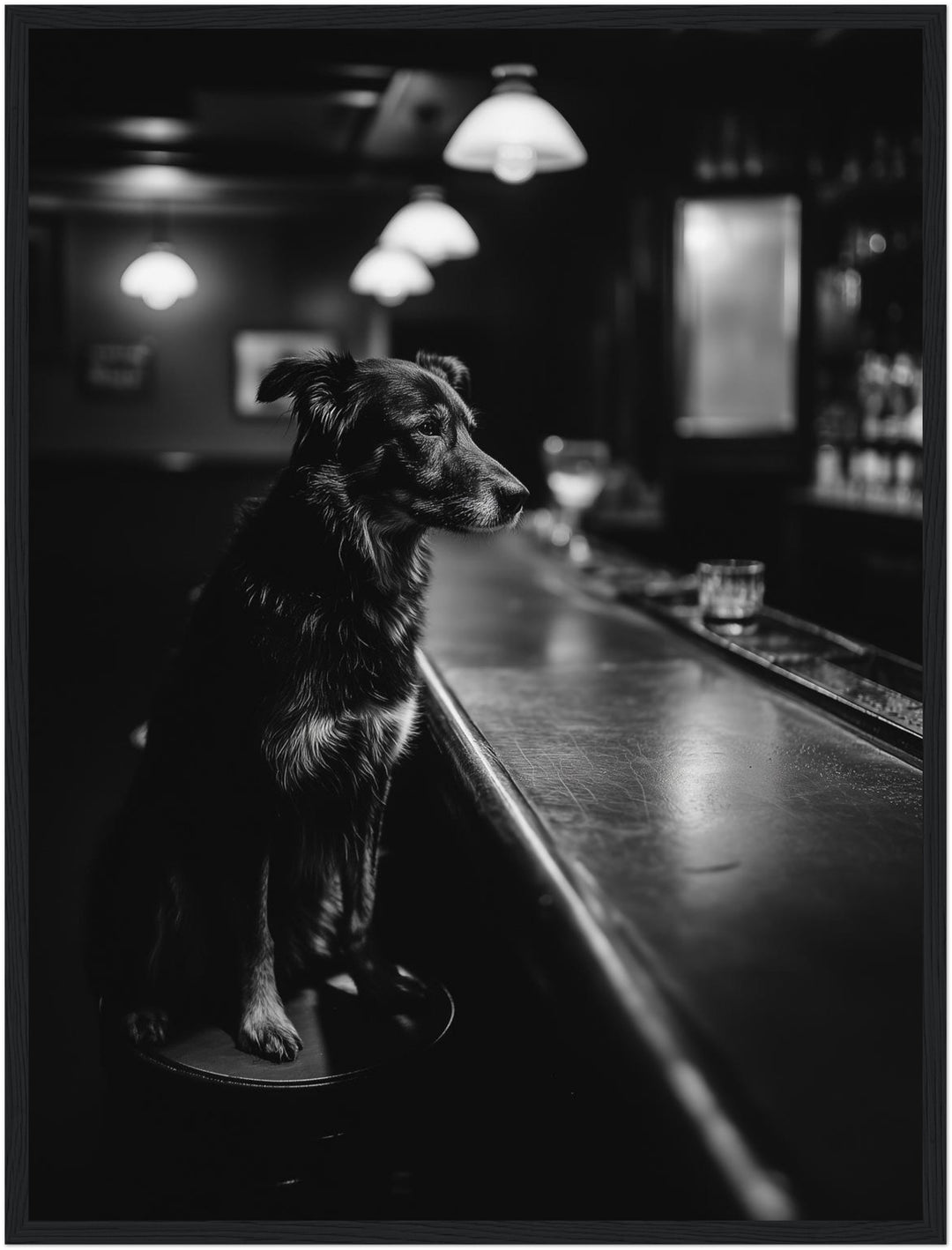 Hund an Bar Poster abstrakt – mattes Kunstdruck-Papier – Ansicht 6