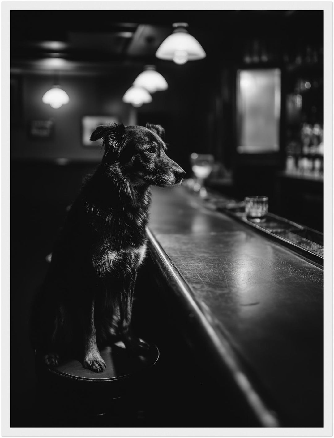 Hund an Bar Poster abstrakt – mattes Kunstdruck-Papier – Ansicht 5